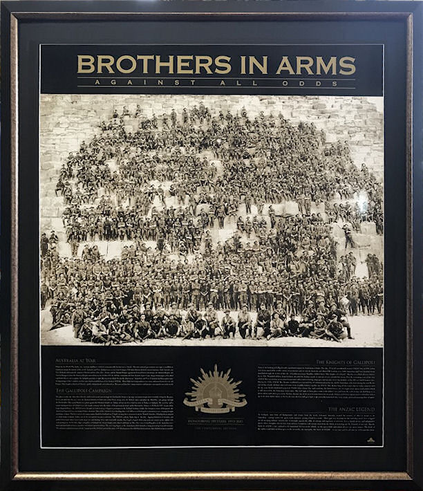 A Beautiful Framed Centennial Limited Edition of ANZACs Brothers In Arms Centennial Edition